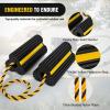 Nilight Wheel Chocks RV Car Heavy Duty Rubber Tire Chock Blocks Stopper Yellow Reflective Strips Stabilizer 4 Pack with Rope for RVs Cars Travel Trailers Campers Trucks Motorcycle Accessories Parking(4 Pack Wheel Chocks)