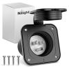 Nilight 15 AMP RV Power Flanged Inlet 125V AC Port Shore Receptacle with Extension Cord ETL Listed NEMA 5-15P Plug 5-15R Female Outlet for RV Camper Generator Shed Motorhome(15A Flanged Inlet)