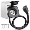 Nilight 15 AMP RV Power Flanged Inlet 125V AC Port Shore Receptacle with Extension Cord ETL Listed NEMA 5-15P Plug 5-15R Female Outlet for RV Camper Generator Shed Motorhome(15A Flanged Inlet with Extension Cord)