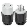 Nilight 50 AMP RV Shore Power Inlet 125/250V Twist Lock Receptacle NEMA SS2-50P ETL Listed Enclosed Lockable Flanged Male Plug for RVs Camper Caravan Motorhome Van(30A 4Prong Locking Set)