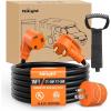 Nilight 50 Amp 25FT RV Locking Extension Cord with Adapter 30Amp to 50Amp 250V Heavy Duty 6/3+8/1 Gauge Pure Copper STW Wire ETL Listed 4 Prong 14-50P SS2-50R 50F/50M Cable Suit for Campers Caravan(30F/30M w/15A Adapter)