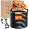 Nilight 50 Amp 25FT RV Locking Extension Cord with Adapter 30Amp to 50Amp 250V Heavy Duty 6/3+8/1 Gauge Pure Copper STW Wire ETL Listed 4 Prong 14-50P SS2-50R 50F/50M Cable Suit for Campers Caravan(30 Amp Locking)
