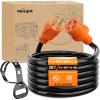 Nilight 50 Amp 25FT RV Locking Extension Cord with Adapter 30Amp to 50Amp 250V Heavy Duty 6/3+8/1 Gauge Pure Copper STW Wire ETL Listed 4 Prong 14-50P SS2-50R 50F/50M Cable Suit for Campers Caravan(30Amp 4Prong Twist Lock)