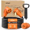 Nilight 50 Amp 25FT RV Locking Extension Cord with Adapter 30Amp to 50Amp 250V Heavy Duty 6/3+8/1 Gauge Pure Copper STW Wire ETL Listed 4 Prong 14-50P SS2-50R 50F/50M Cable Suit for Campers Caravan(50F/50M w/15A Adapter)