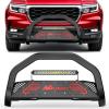 Nilight Bull Bar with Light fits 2003-2008 Honda Pilot, 2006-2015 Honda Ridgeline, 2001-2006 Acura MDX Front Bumper Grille Brush Push Guard with Skid Plate Licence Plate Hole Black(Honda Pilot 16-20 Ridgeline 17-24 Odyssey 18-20)