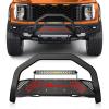 Nilight Bull Bar with Light fits 2003-2008 Honda Pilot, 2006-2015 Honda Ridgeline, 2001-2006 Acura MDX Front Bumper Grille Brush Push Guard with Skid Plate Licence Plate Hole Black(Ford F150 2004-2023)