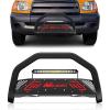 Nilight Bull Bar with Light fits 2003-2008 Honda Pilot, 2006-2015 Honda Ridgeline, 2001-2006 Acura MDX Front Bumper Grille Brush Push Guard with Skid Plate Licence Plate Hole Black(Toyota Tundra 1999-2006/Sequoia 2001-2007)