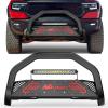 Nilight Bull Bar with Light fits 2003-2008 Honda Pilot, 2006-2015 Honda Ridgeline, 2001-2006 Acura MDX Front Bumper Grille Brush Push Guard with Skid Plate Licence Plate Hole Black(Dodge Ram 1500 New Body 2019-2024)