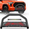 Nilight Bull Bar with Light fits 2003-2008 Honda Pilot, 2006-2015 Honda Ridgeline, 2001-2006 Acura MDX Front Bumper Grille Brush Push Guard with Skid Plate Licence Plate Hole Black(Toyota Tundra 2022-2024)