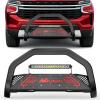 Nilight Bull Bar with Light fits 2003-2008 Honda Pilot, 2006-2015 Honda Ridgeline, 2001-2006 Acura MDX Front Bumper Grille Brush Push Guard with Skid Plate Licence Plate Hole Black(Chevy Tahoe/Suburban2021-2024（Excl. High Country）)