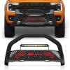 Nilight Bull Bar with Light fits 2003-2008 Honda Pilot, 2006-2015 Honda Ridgeline, 2001-2006 Acura MDX Front Bumper Grille Brush Push Guard with Skid Plate Licence Plate Hole Black(Ford Ranger 2019-2023)
