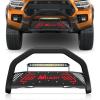 Nilight Bull Bar with Light fits 2003-2008 Honda Pilot, 2006-2015 Honda Ridgeline, 2001-2006 Acura MDX Front Bumper Grille Brush Push Guard with Skid Plate Licence Plate Hole Black(Toyota Tacoma 2016-2023)