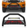 Nilight Bull Bar with Light fits 2003-2008 Honda Pilot, 2006-2015 Honda Ridgeline, 2001-2006 Acura MDX Front Bumper Grille Brush Push Guard with Skid Plate Licence Plate Hole Black(Toyota Tacoma 2005-2015)