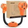 Nilight RV Locking Adapter Cord with Circuit Breaker Overload Protector 15 Amp to 50 Amp Plug 110V Electrical 10 Gauge Wire ETL Listed 5-15P to SS2-50R 15M/50F Weatherproof for RV Camper Caravan Van(30M/50F w/ Circuit Breaker)
