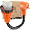 Nilight RV Locking Adapter Cord with Circuit Breaker Overload Protector 15 Amp to 50 Amp Plug 110V Electrical 10 Gauge Wire ETL Listed 5-15P to SS2-50R 15M/50F Weatherproof for RV Camper Caravan Van(30M/50F Locking)