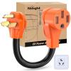 Nilight RV Locking Adapter Cord with Circuit Breaker Overload Protector 15 Amp to 50 Amp Plug 110V Electrical 10 Gauge Wire ETL Listed 5-15P to SS2-50R 15M/50F Weatherproof for RV Camper Caravan Van(Old dryer plug to EV)
