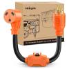 Nilight RV Locking Adapter Cord with Circuit Breaker Overload Protector 15 Amp to 50 Amp Plug 110V Electrical 10 Gauge Wire ETL Listed 5-15P to SS2-50R 15M/50F Weatherproof for RV Camper Caravan Van(30M Locking 3Pin/30F w/ Circuit Breaker)