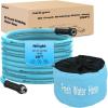 Nilight RV Water Hose 25FT Garden Drinking Hoses with Storage Bag Leakproof Anti-Kink 5/8″ Inner Diameter Flexible Lightweight Freshwater Hose for RVs Campers Travel Trailer Boat Car Wash Accessories(Clear/Transparent)