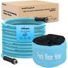 Nilight RV Water Hose 50FT Garden Drinking Hoses with Storage Bag Leakproof Anti-Kink 5/8″ Inner Diameter Flexible Lightweight Freshwater Hose for RVs Campers Travel Trailer Boat Car Wash Accessories
