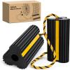 Nilight Wheel Chocks RV Car Heavy Duty Rubber Tire Chock Blocks Stopper Yellow Reflective Strips Stabilizer 4 Pack with Rope for RVs Cars Travel Trailers Campers Trucks Motorcycle Accessories Parking(2 Pack Wheel Chocks)