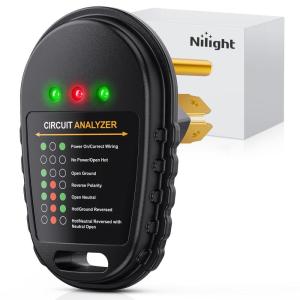 Nilight 30 Amp RV Surge Protector 125V/3750W Adapter Plug with LED Indicator 30amp 1050 Joules 22500A Max Spike ETL Listed TT-30P TT-30R Power Guard for Camper Trailer(30A Circuit Tester)