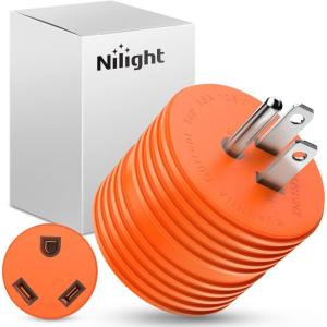Nilight 30 Amp to 50Amp RV Power Adapter 3 Prong 125/250 Volt Heavy Duty Converter TT-30P to 14-50R 30A Male Plug to 50A Female Receptacle for Camper Caravan Trailer Generator(15Amp Male to 30Amp Female)