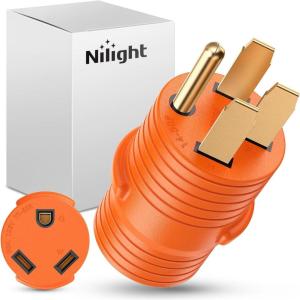 Nilight 30 Amp to 50Amp RV Power Adapter 3 Prong 125/250 Volt Heavy Duty Converter TT-30P to 14-50R 30A Male Plug to 50A Female Receptacle for Camper Caravan Trailer Generator(50Amp Male to 30AMP Female)
