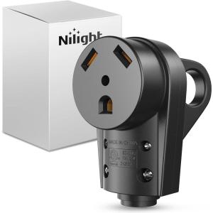 Nilight 50 Amp RV Male Replacement Plug 125/250 Volt Heavy Duty Receptacle with Handle ETL Listed NEMA 14-50P for Camper Caravan Motorhome Van Trailer(Black)