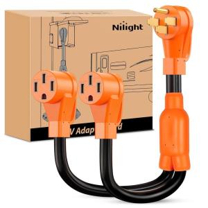 Nilight Dryer Adapter Cord 30 Amp to 30 Amp 3 Prong 125V 3750 Watt Pure Copper Old Dryer Outlet to New Dryer Plug Conversion Heavy Duty 10 Gauge Wire 10-30P to 14-30R 30M/30F(50M/50F Y Splitter)