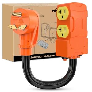 Nilight Dryer Adapter Cord 30 Amp to 30 Amp 3 Prong 125V 3750 Watt Pure Copper Old Dryer Outlet to New Dryer Plug Conversion Heavy Duty 10 Gauge Wire 10-30P to 14-30R 30M/30F(TT-30P to 5-15R/5-20R w/ Circuit Breaker)