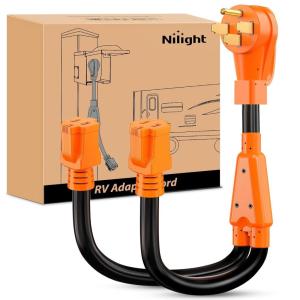 Nilight Dryer Adapter Cord 30 Amp to 30 Amp 3 Prong 125V 3750 Watt Pure Copper Old Dryer Outlet to New Dryer Plug Conversion Heavy Duty 10 Gauge Wire 10-30P to 14-30R 30M/30F(50M/15F Y Splitter)