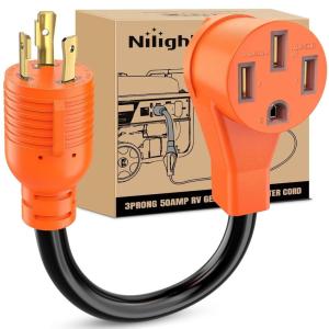 Nilight Dryer Adapter Cord 30 Amp to 30 Amp 3 Prong 125V 3750 Watt Pure Copper Old Dryer Outlet to New Dryer Plug Conversion Heavy Duty 10 Gauge Wire 10-30P to 14-30R 30M/30F(30M Locking 3Pin/50F)