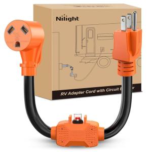 Nilight Dryer Adapter Cord 30 Amp to 30 Amp 3 Prong 125V 3750 Watt Pure Copper Old Dryer Outlet to New Dryer Plug Conversion Heavy Duty 10 Gauge Wire 10-30P to 14-30R 30M/30F(15M/30F w/ Circuit Breaker)