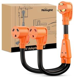 Nilight Dryer Adapter Cord 30 Amp to 30 Amp 3 Prong 125V 3750 Watt Pure Copper Old Dryer Outlet to New Dryer Plug Conversion Heavy Duty 10 Gauge Wire 10-30P to 14-30R 30M/30F(30M/30F Y Splitter)