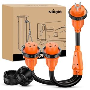 Nilight Dryer Adapter Cord 30 Amp to 30 Amp 3 Prong 125V 3750 Watt Pure Copper Old Dryer Outlet to New Dryer Plug Conversion Heavy Duty 10 Gauge Wire 10-30P to 14-30R 30M/30F(L5-30P to L5-30R)