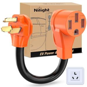 Nilight Dryer Adapter Cord 30 Amp to 30 Amp 3 Prong 125V 3750 Watt Pure Copper Old Dryer Outlet to New Dryer Plug Conversion Heavy Duty 10 Gauge Wire 10-30P to 14-30R 30M/30F(Old dryer plug to EV)