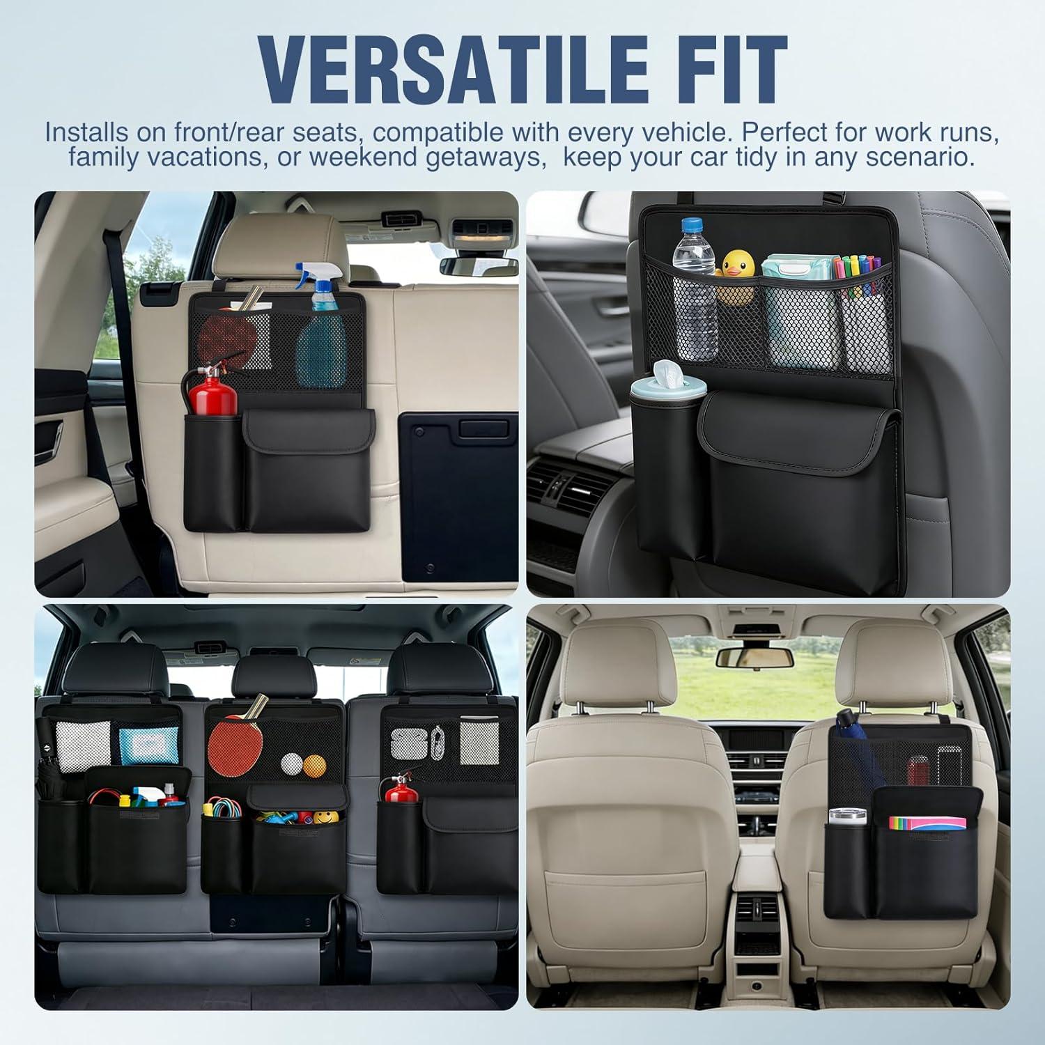 image:imageNilight Car Seat Back Organizer 1PCS Hanging PU Leather with Multi Pockets Foldable Trunk Storage Bag Scratch Resistant Waterproof Universal for Car Van SUV MPV Pickup Truck