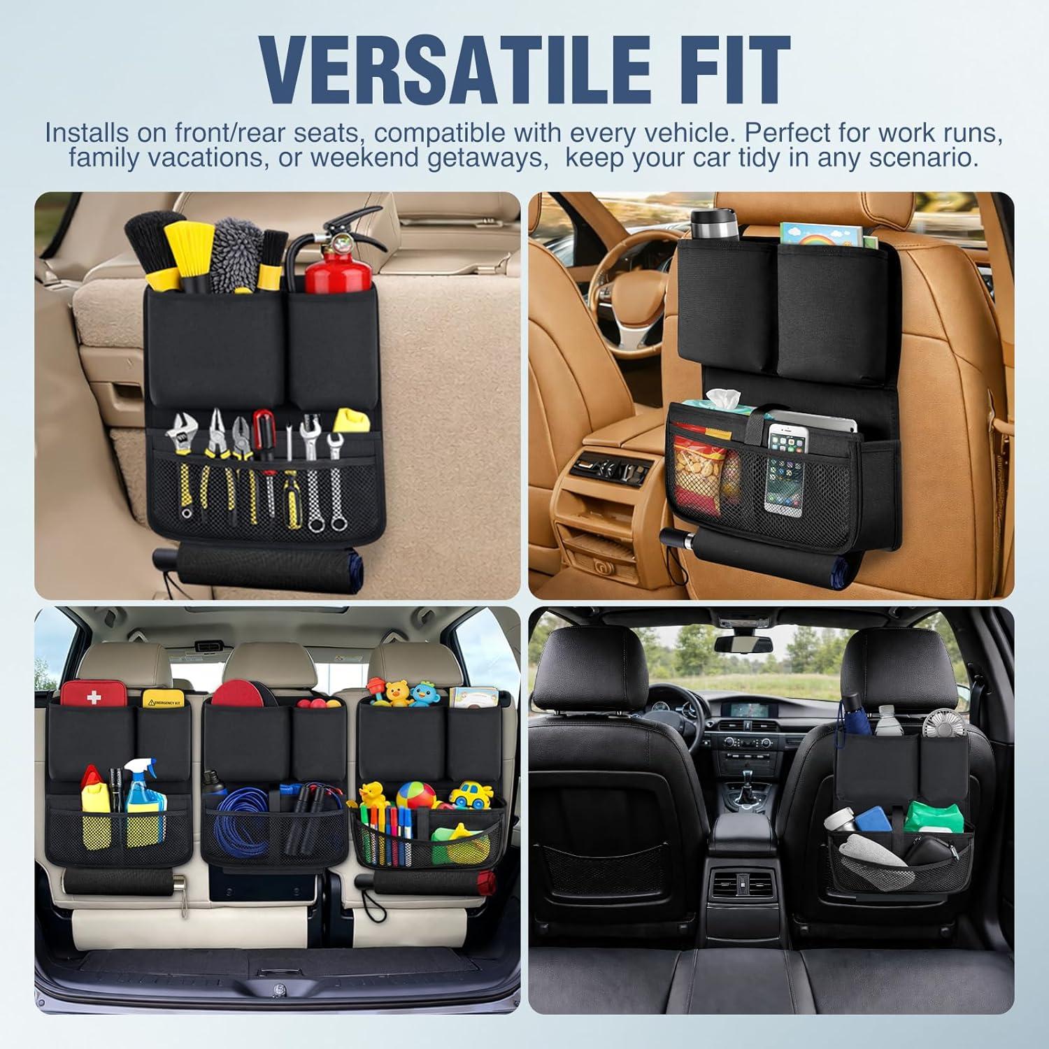 image:imageNilight Car Seat Back Organizer 1PCS Hanging Trunk Storage Bag Oxford Fabric Multi Compartment Cup Holder Scratch Resistant Universal for Car Van SUV MPV Pickup Truck