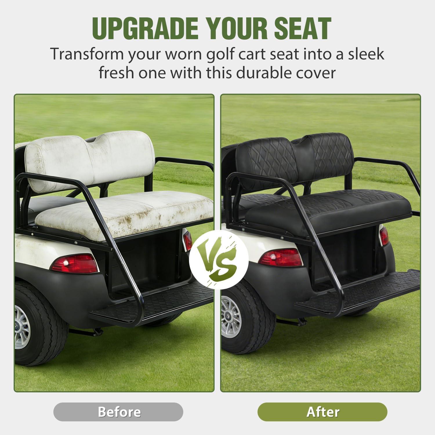 image:imageNilight Golf Cart Rear Seat Cover Thick PVC Leather Diamond Design Breathable AllSeason Seat Covers Water Repellent Scratch Resistant Easy to Clean Install for Club CarEZGOYamaha Aftermarket Seats