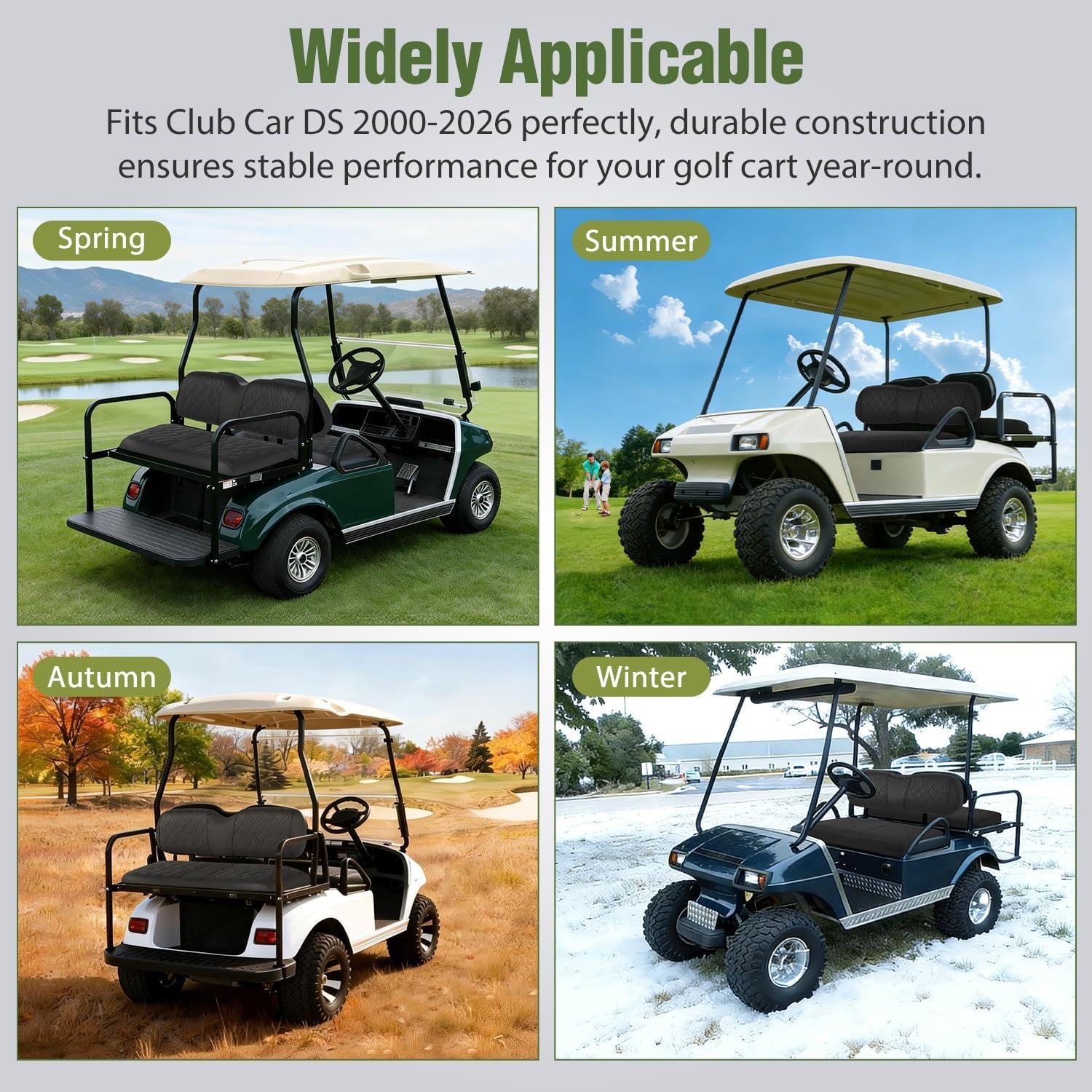 image:imageNilight Golf Cart Seat Covers Kit Front and Rear Waterproof Sun Scratch Resistant Leather Diamond Stitching No Staple AllSeason Protection for Club Car DS 20002026