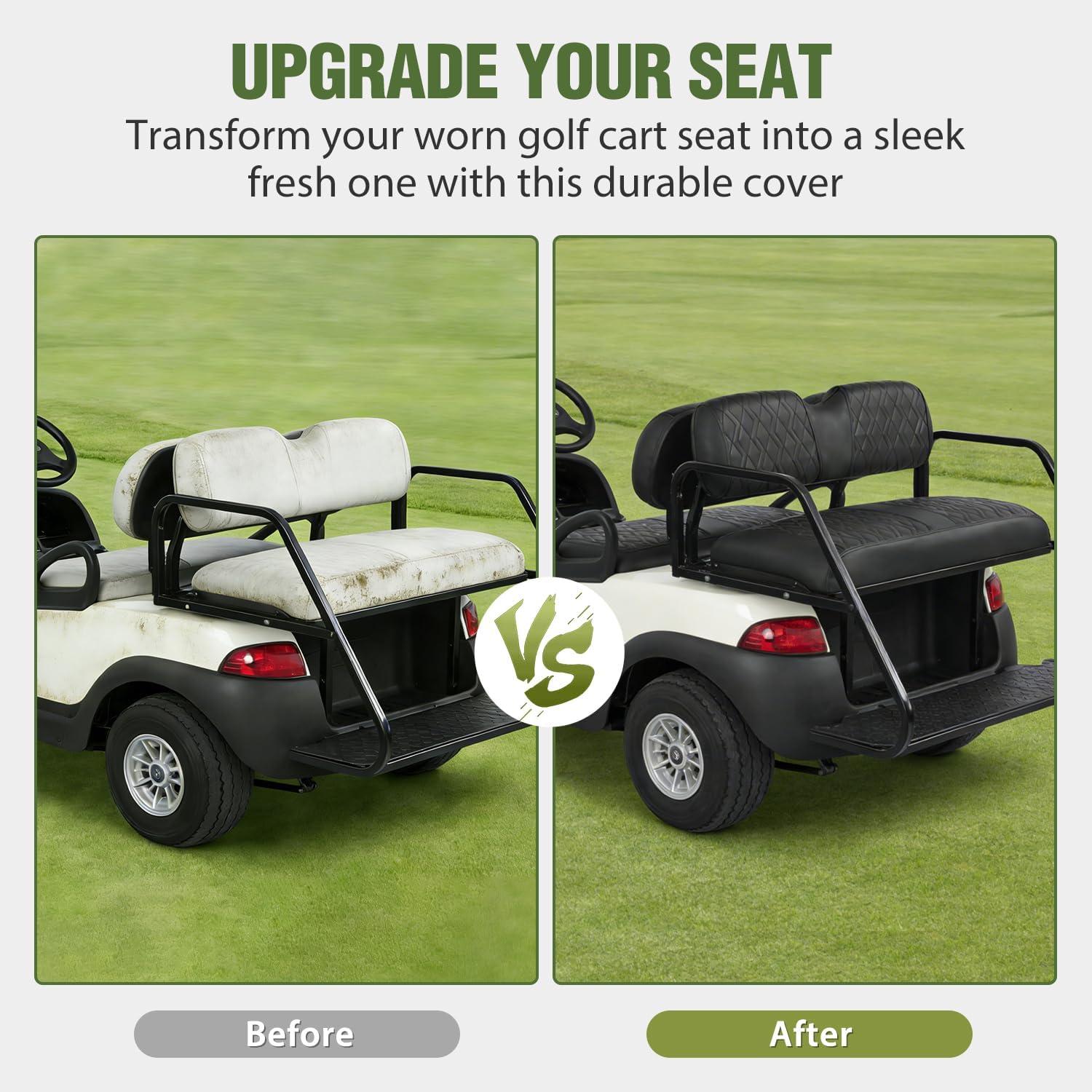 image:imageNilight Golf Cart Seat Covers Kit Front and Rear Waterproof Sun Scratch Resistant Leather Diamond Stitching No Staple AllSeason Protection for Club Car Precedent 20042019