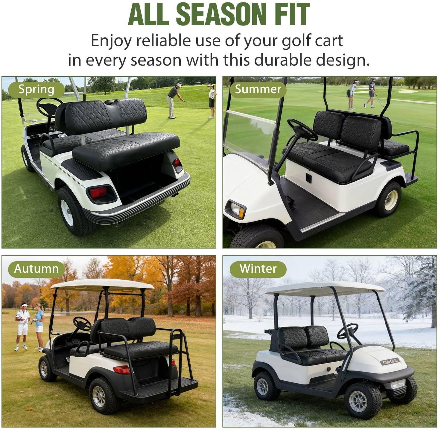 image:imageNilight Golf Cart Seat Covers Kit Front and Rear Waterproof Sun Scratch Resistant Leather Diamond Stitching No Staple AllSeason Protection for Club Car DS 19822000