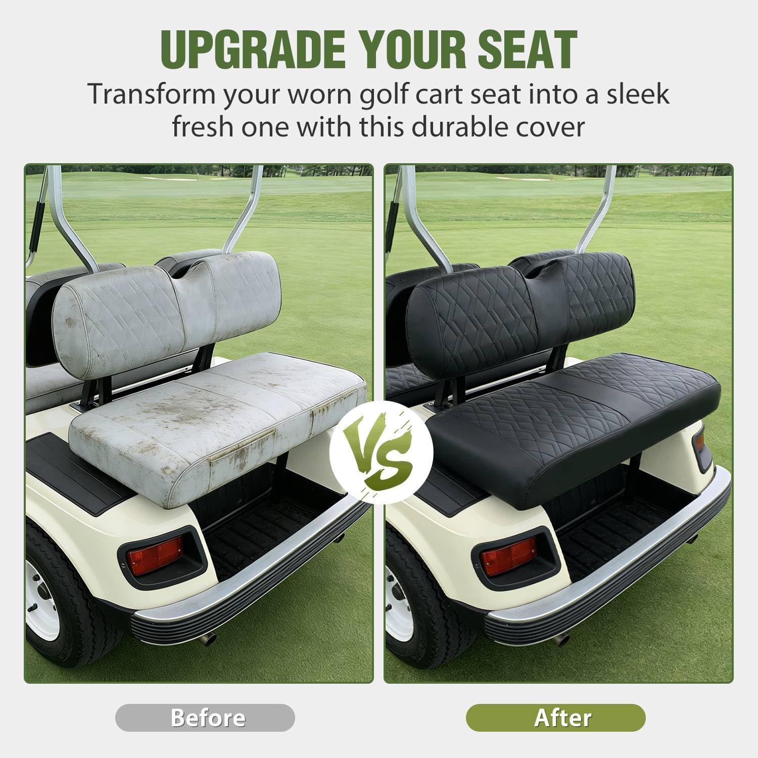 image:imageNilight Golf Cart Seat Covers Kit Front and Rear Waterproof Sun Scratch Resistant Leather Diamond Stitching No Staple AllSeason Protection for Club Car DS 19822000