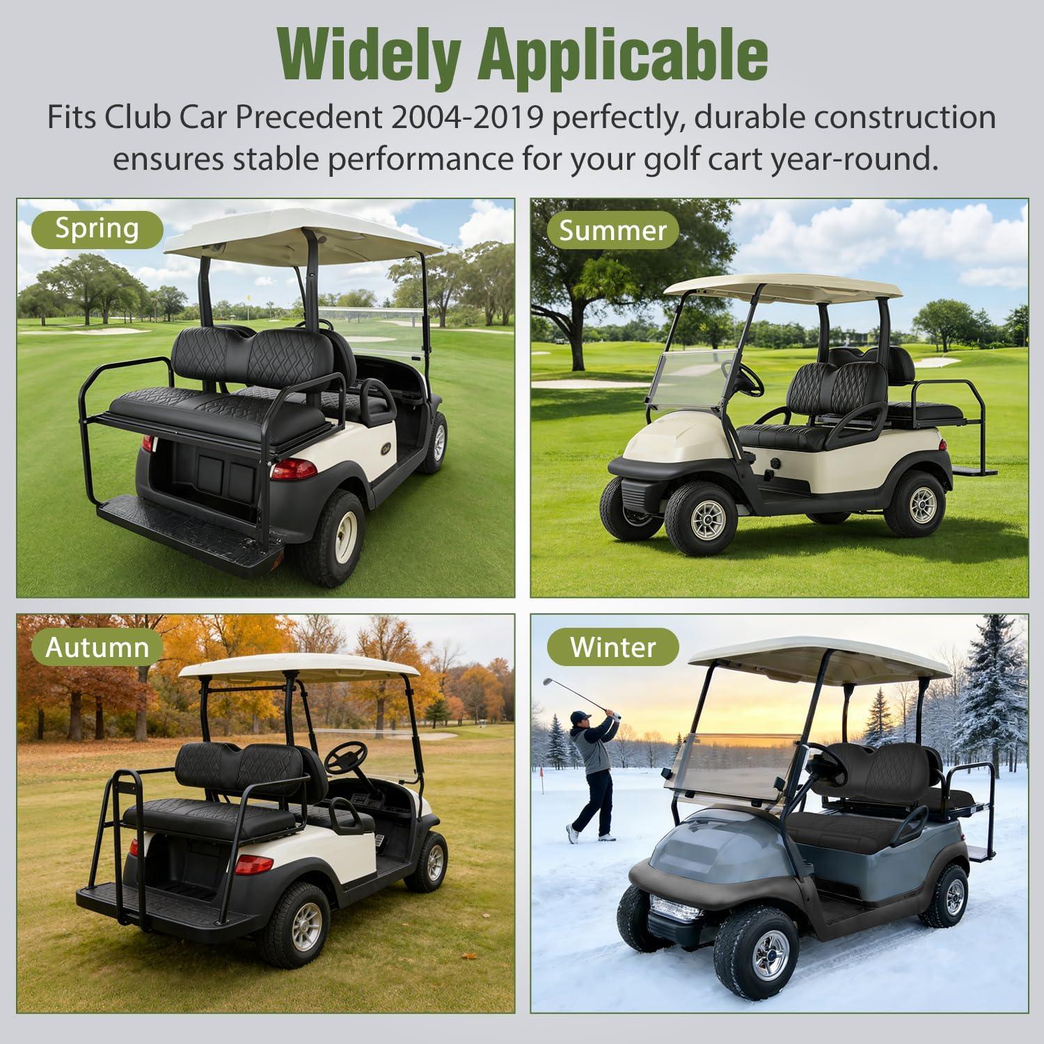 image:imageNilight Golf Cart Seat Covers Kit Front and Rear Waterproof Sun Scratch Resistant Leather Diamond Stitching No Staple AllSeason Protection for Club Car Precedent 20042019