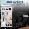 Nilight Car Seat Back Organizer 1PCS with PU Leather Multifunctional Storage Bag Kick Mat Tissue Box Removable Bucket Cup Holder Waterproof Universal for Car Van SUV MPV Pickup Truck