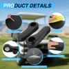 Nilight Golf Cart Armrest Black 2PCS Flip Stand Fits 1 inch Square No Drilling with Detachable Cup Holder Iron Bracket PU Leather Wooden Baseboard for EZGO Club Car Yamaha Rear Seat