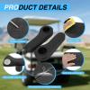 Nilight Golf Cart Armrest Black Diamond 2PCS Flip Stand Fits 1 inch Square No Drilling with Detachable Cup Holder Iron Bracket PU Leather Wooden Baseboard for EZGO Club Car Yamaha Rear Seat