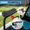 Nilight Golf Cart Armrest Black Diamond 2PCS Flip Stand Fits 1 inch Square No Drilling with Detachable Cup Holder Iron Bracket PU Leather Wooden Baseboard for EZGO Club Car Yamaha Rear Seat