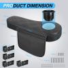 Nilight Golf Cart Armrest Black Diamond 2PCS Flip Stand Fits 1 inch Square No Drilling with Storage Bag Detachable Cup Holder Iron Bracket PU Leather Wooden Base for EZGO Club Car Yamaha Rear Seat