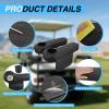 Nilight Golf Cart Armrest Black Diamond 2PCS Flip Stand Fits 1 inch Square No Drilling with Storage Bag Detachable Cup Holder Iron Bracket PU Leather Wooden Base for EZGO Club Car Yamaha Rear Seat